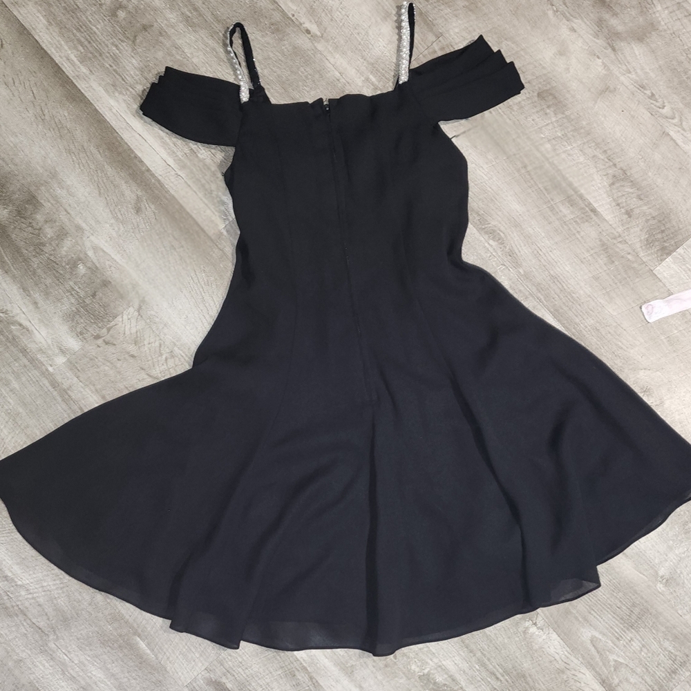 Alex evenings black off shoulder dress
